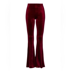 2 Velvet Flare Leggings - Red and Black M